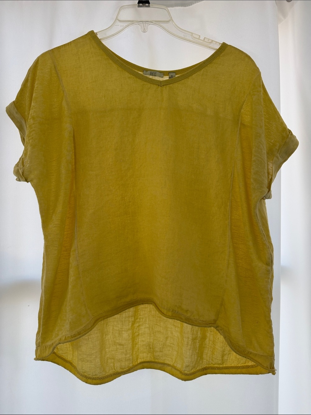 Kaktus Mustard Short-Sleeve Scoop Neck Tunic